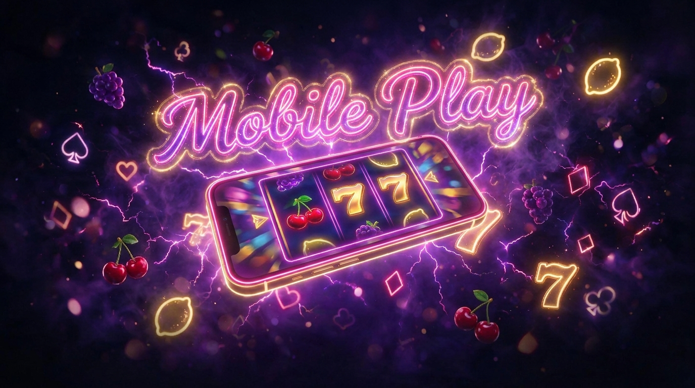 Neon mobile gaming banner